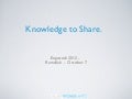 Knowledge to Share - 
