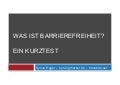 Was ist Barrierefreiheit? (18.05. 2010)