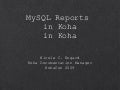 SQL Reports in Koha