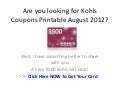 Kohls Coupons Printable August 2012