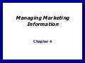 Managing Marketing Information