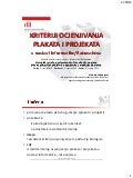 Kriteriji ocjenjivanja plakata i projekata v1
