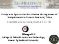 Ecosystem approaches for a better management of Toxoplasmosis in Yunnan Province, China