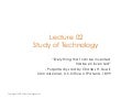 New Technology Lecture 02 Study of Technology