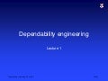Dependablity Engineering 1 (CS 5032 2012)