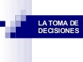 Toma de Decisiones