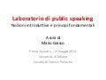 Public speaking: Nozioni introduttive e principi fondamentali