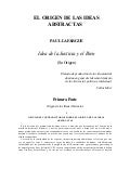 Lafargue, paul   el origen de las ideas abstractas