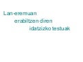 Lan Eremuko Idatzizko Testuak
