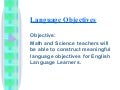 Language  Objective  T O P S