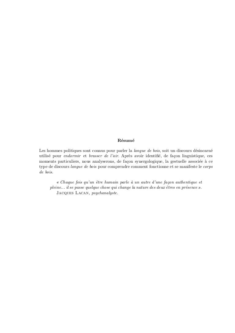 Définition de la langue de bois comment la reconnaiton
