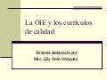 La oie y los currículos de calidad