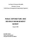 Lao PDR: Public Expenditure Mangement Review 2008