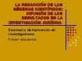 La redacción de los géneros científicos