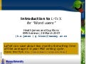 LaTeX Introduction for Word Users