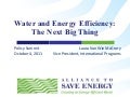 Water and Energy Efficiency: The Next Big Thing