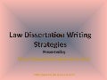 Law dissertation writing strategies