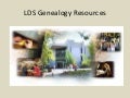 Lds genealogy resources