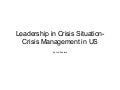 Leadership In  Crisis Situation