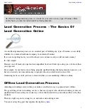 Lead Generation Process - The Basics of Effective Lead Generation On The Internetand