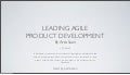 Leading Agile Product Development