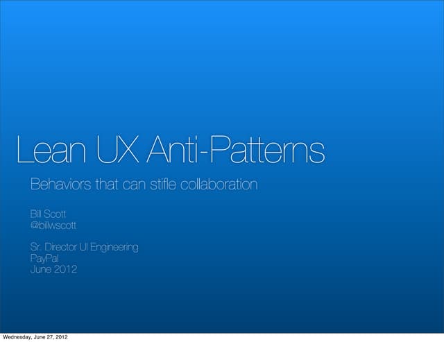 Lean UX Anti-Patterns