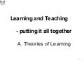 Learning and Teaching Part A