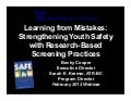 Learning from Mistakes: Strengthening Youth Safety with Research-Based Screening Practices