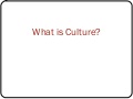 Lecture 2 What Is Culture