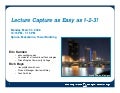 Lecture Capture as easy as 1-2-3