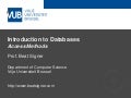 Access Methods - Lecture 9 - Introduction to Databases (WE-DINF-9552)