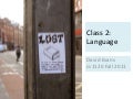 Lecture 2: Language