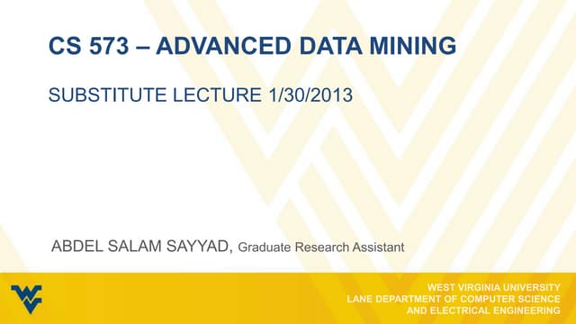 Guest Lecture 1/30/2013