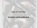 The Age of Anxiety: 1920s