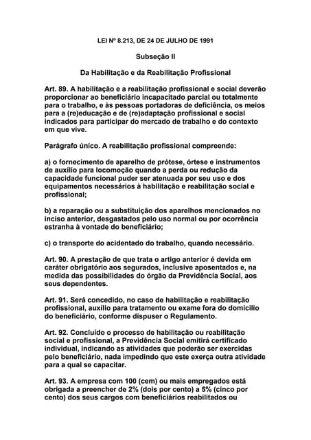 Lei nº 8.213, de 24 de julho de 1991