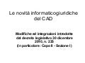 Le novita informaticogiuridiche del CAD