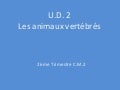 Les animaux vertébrés.