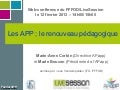 Les APP, le renouveau pédagogique