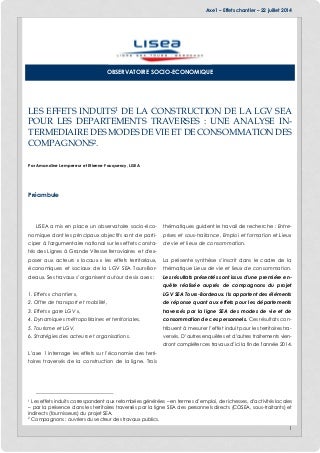 Les effets induits de la construction de la lgv sea pour les départements traversés une analyse intermédiaire des modes de vie et de consommation des compagnons