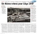 La Presse en parle : Un thème retenu pour Liège 2017 dans Le Soir du 23 janvier 2010