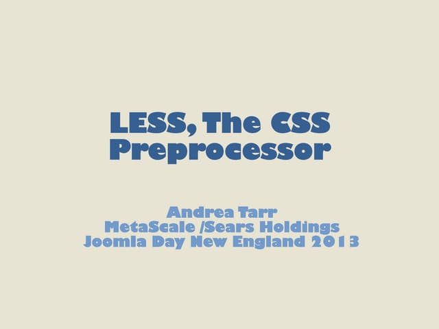 LESS, the CSS Preprocessor