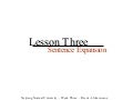 Lesson 3   Sentence Expansion