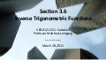 Lesson 16: Inverse Trigonometric Functions (slides)