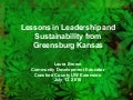 Lessons in Leadership and Sustainability from Greensburg KS 7 13-10