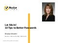 Let me in! 10 tips to better passwords