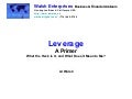 Leverage:  A Primer