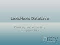 LexisNexis Database for Company Lists