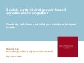 Social cultural and gender based constraints to adoption and diffusion - solutions and contexts