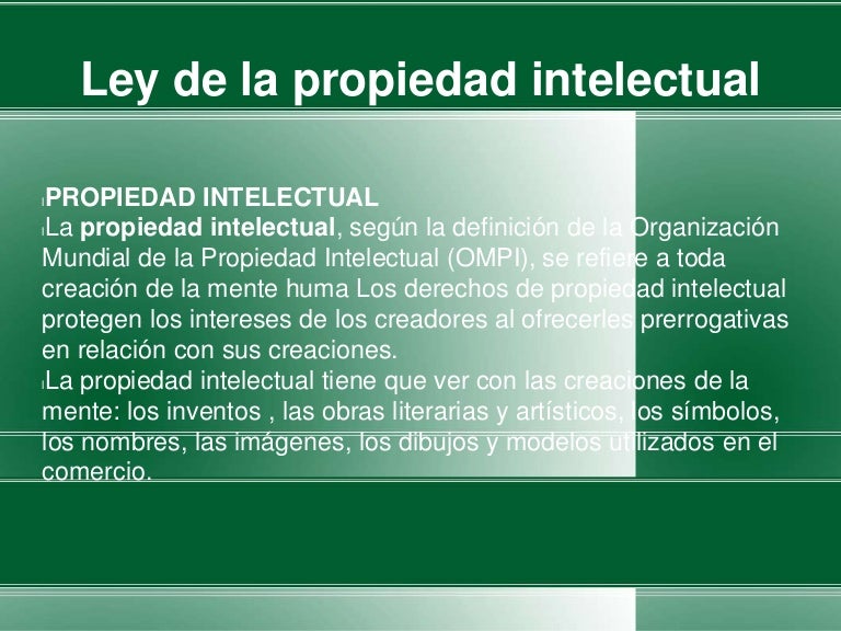 Ley de la propiedad intelectual