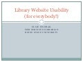 Library Website Usability